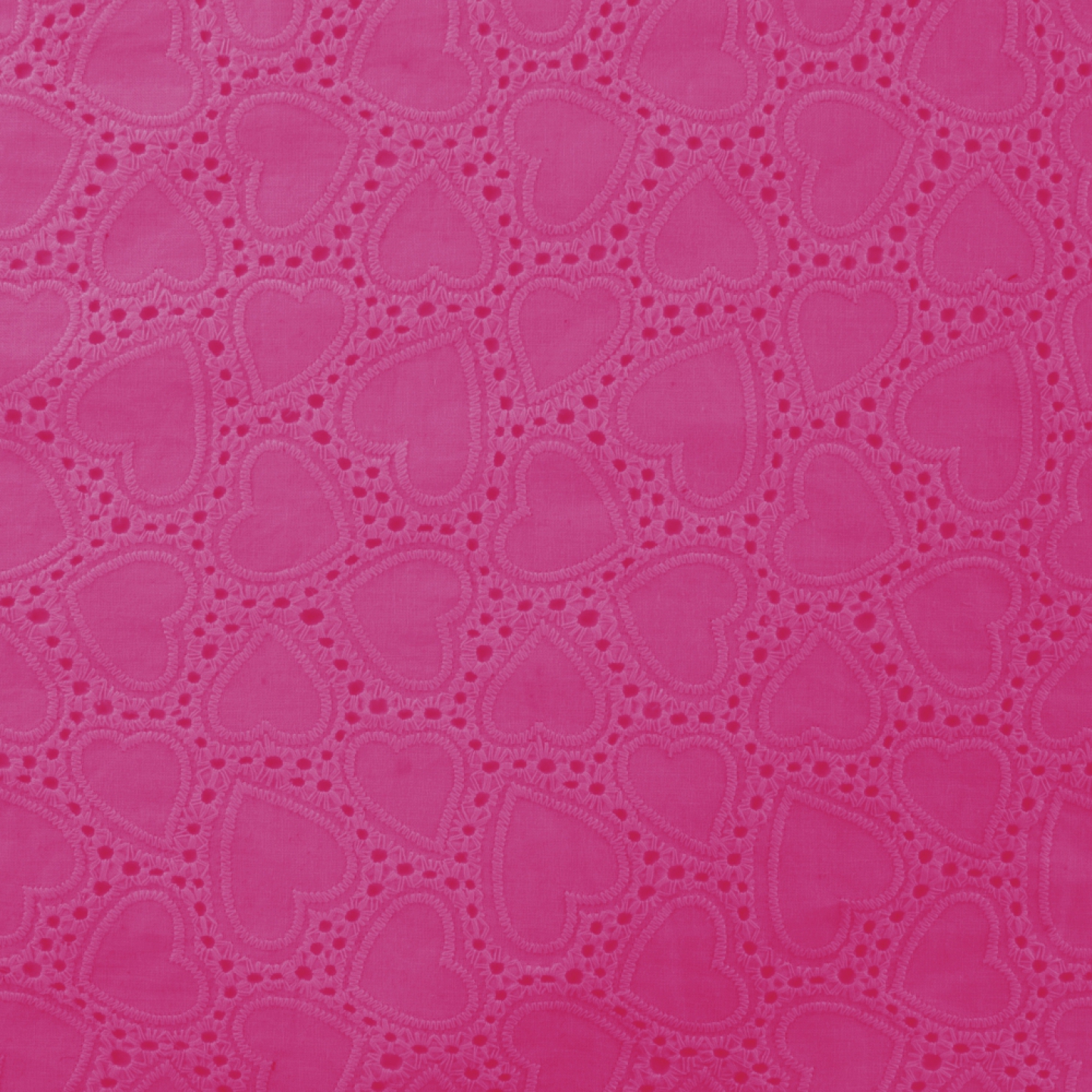 Broderie Anglaise Coeur Fushia