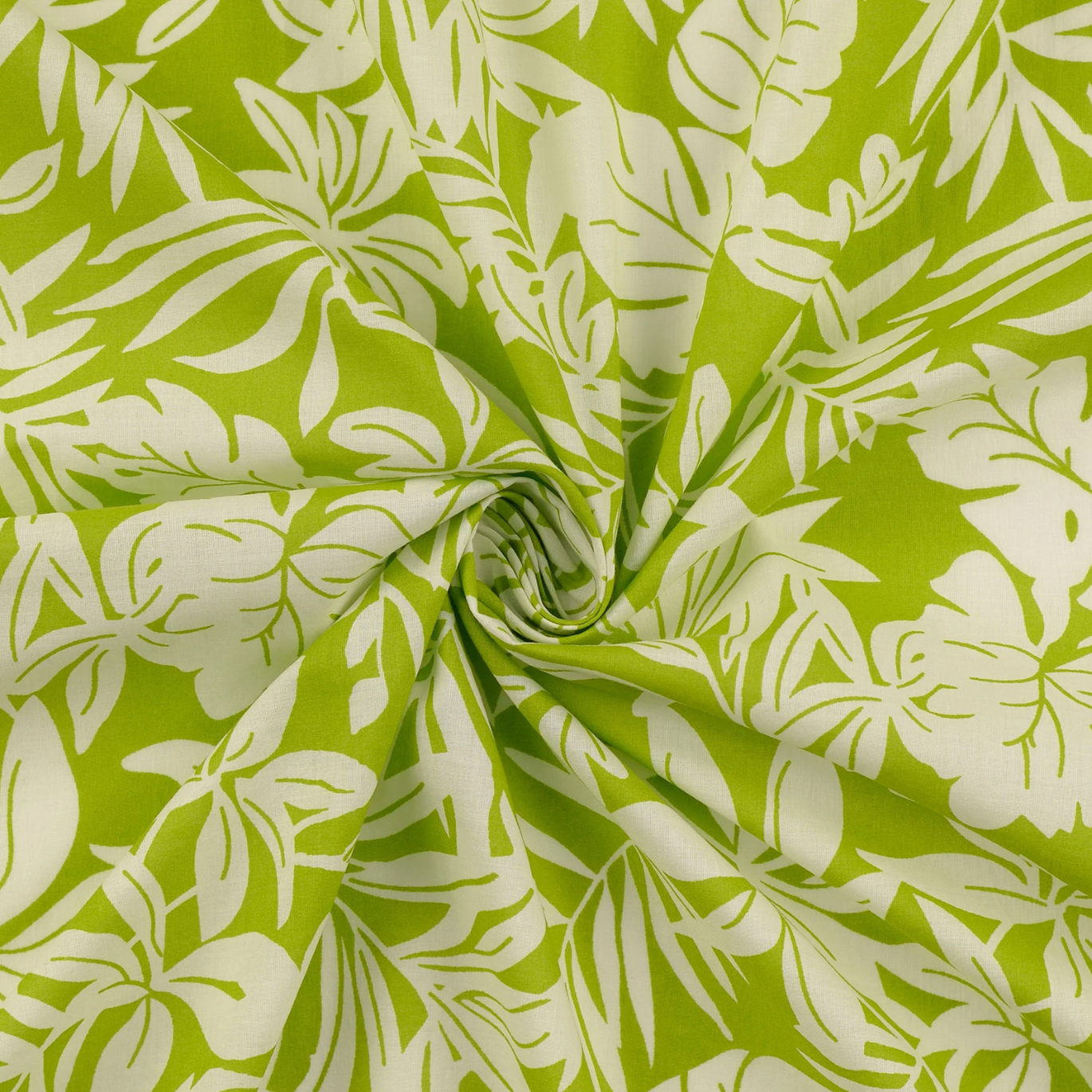 Voile de Coton Florilège Vert Pomme