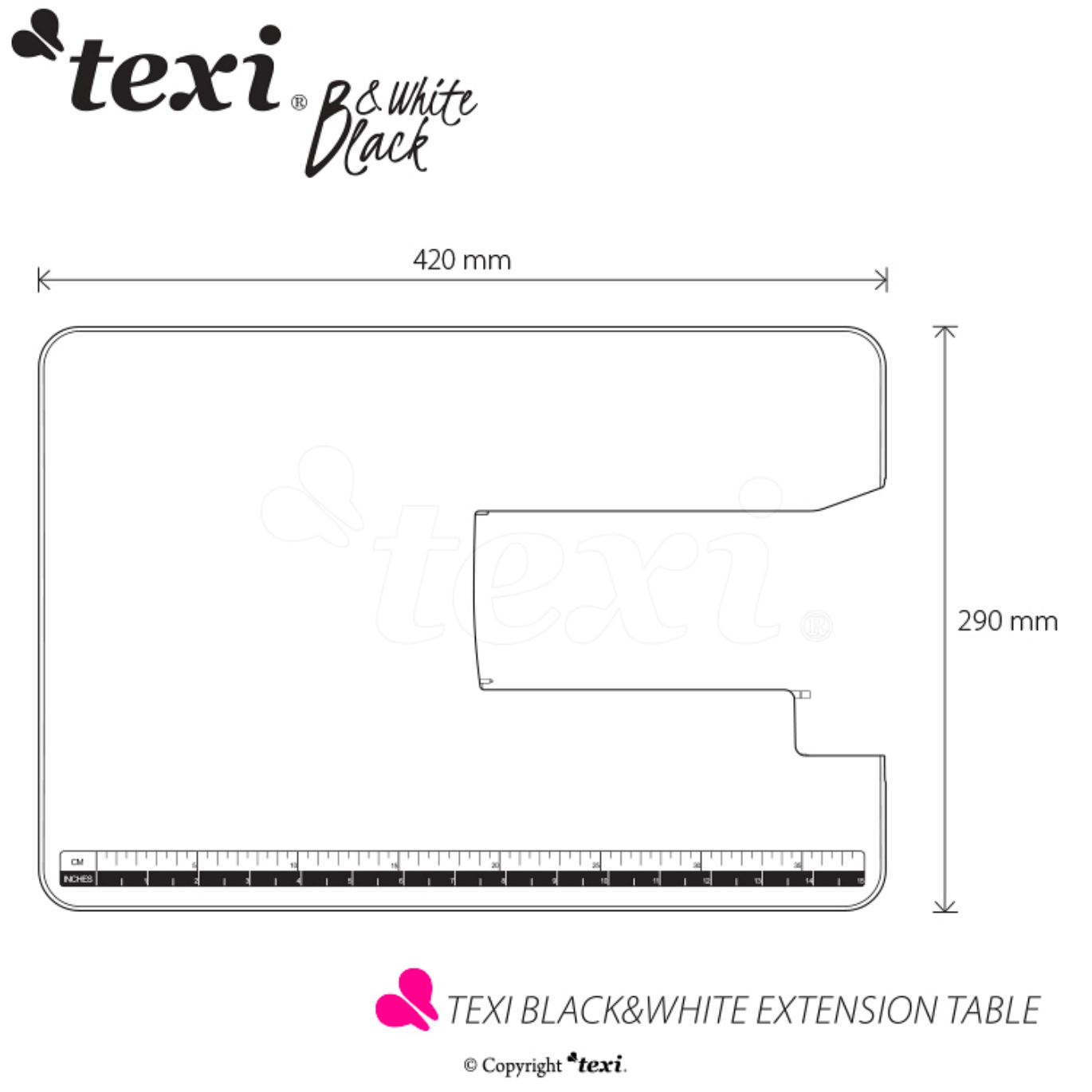 Table d'extension Texi machine à coudre Black x White