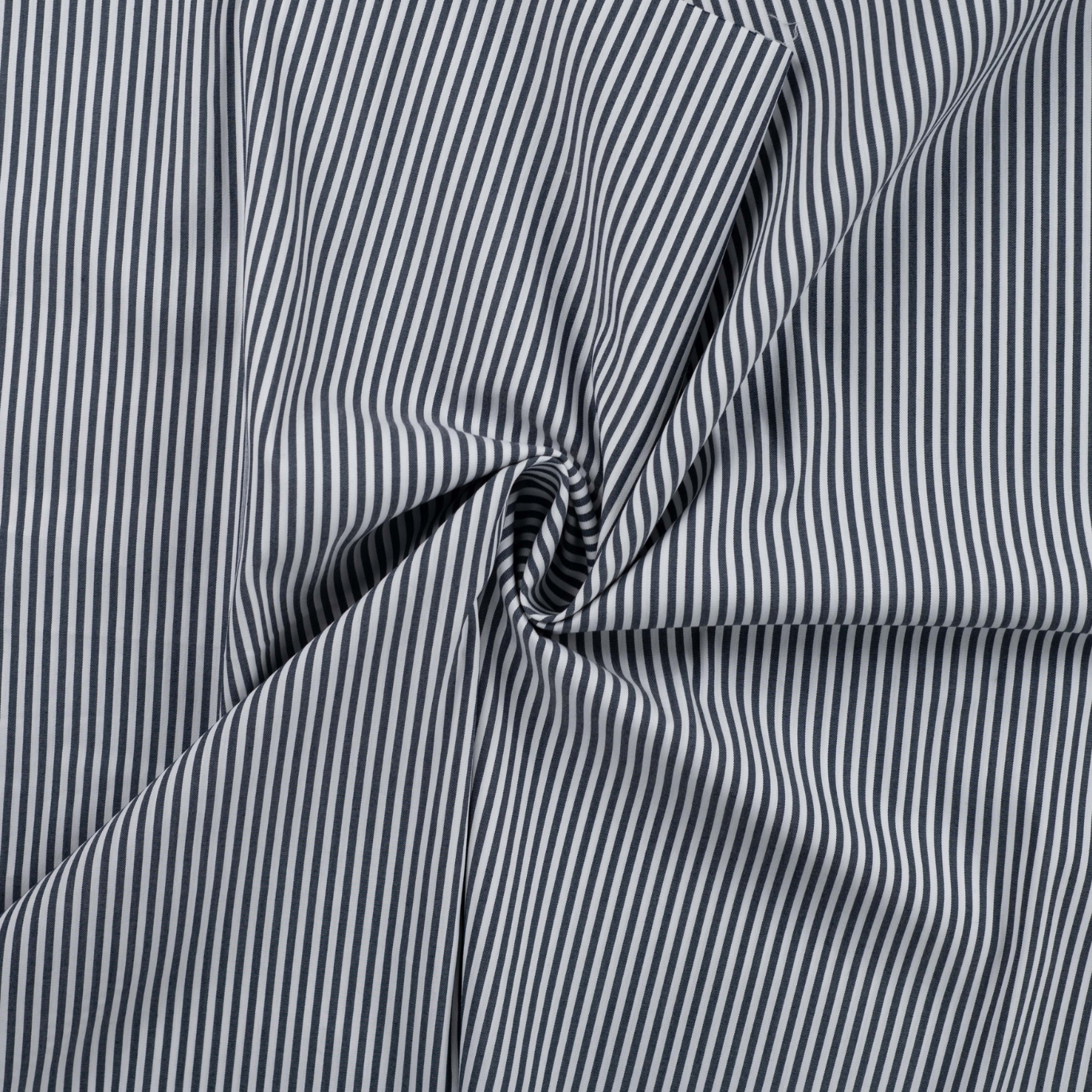 Coton Stretch Fines Rayures Marine