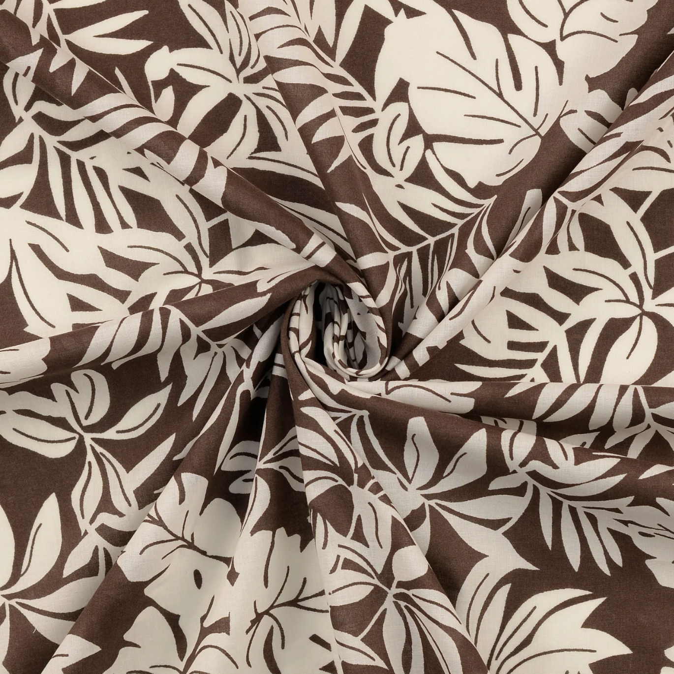 Voile de Coton Florilège Marron 