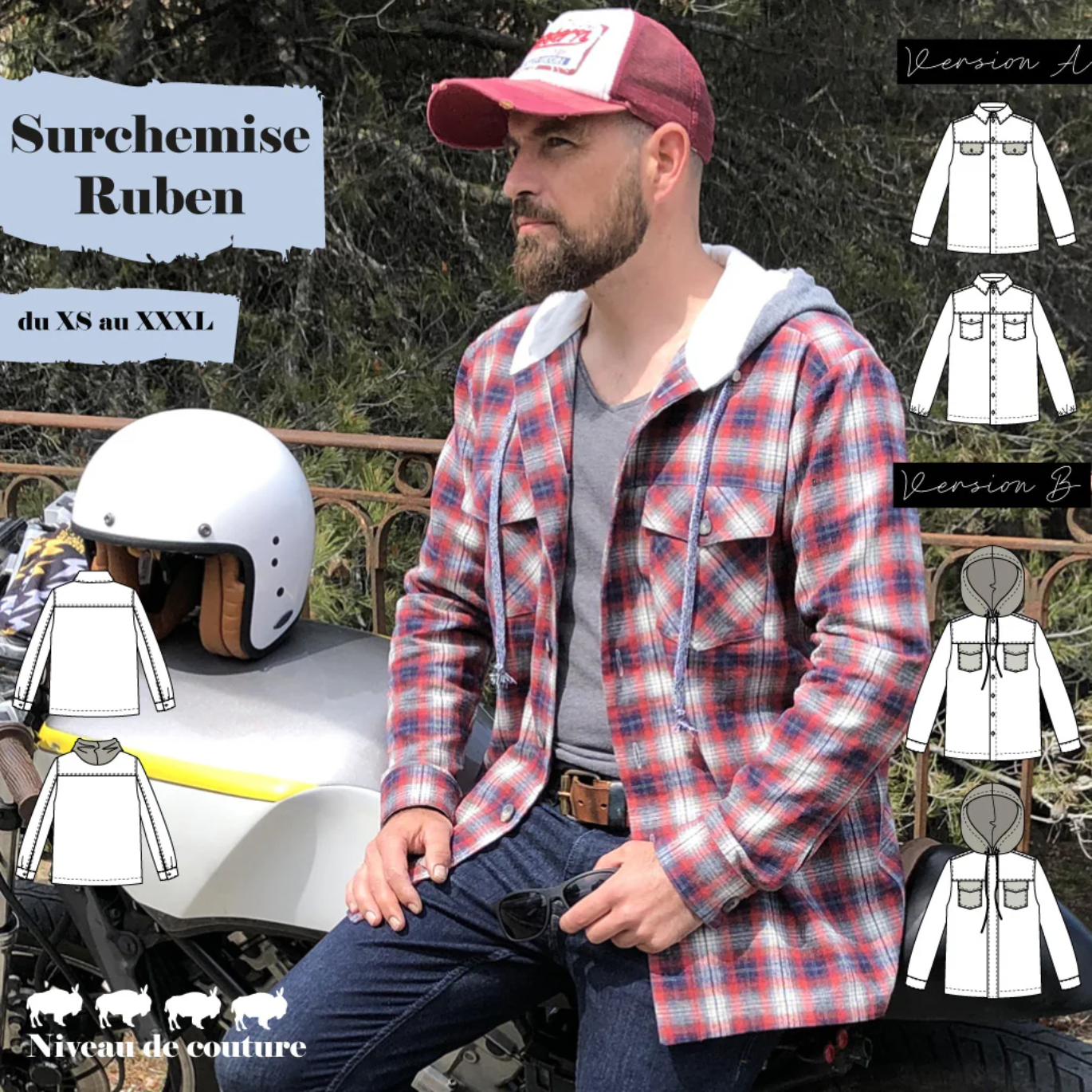 Patron Surchemise Ruben de Super Bison du XS au XXXL