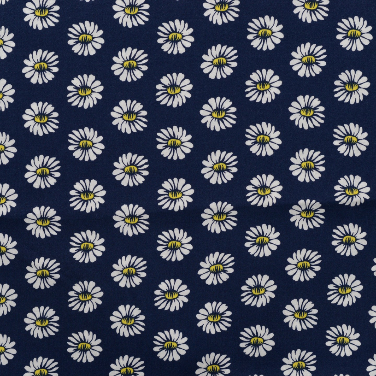 Viscose Pâquerettes Bleu marine