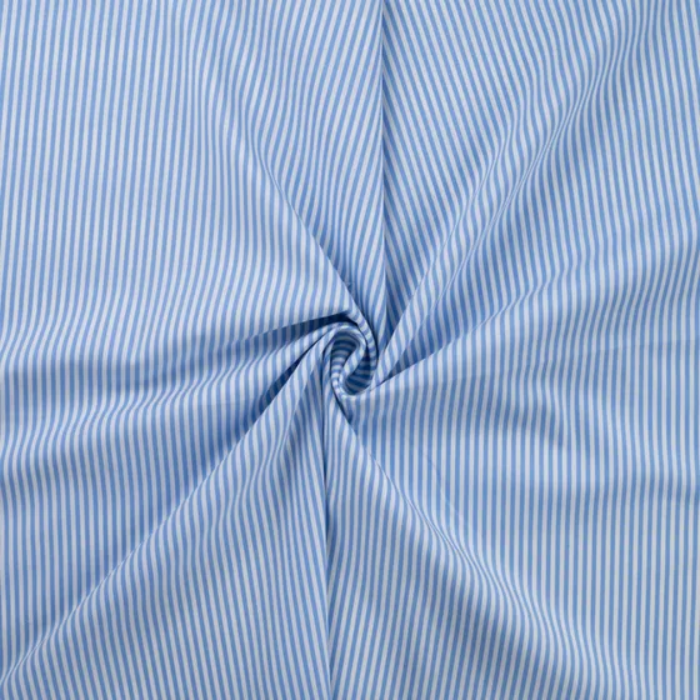 Coton Stretch Fines Rayures Bleu