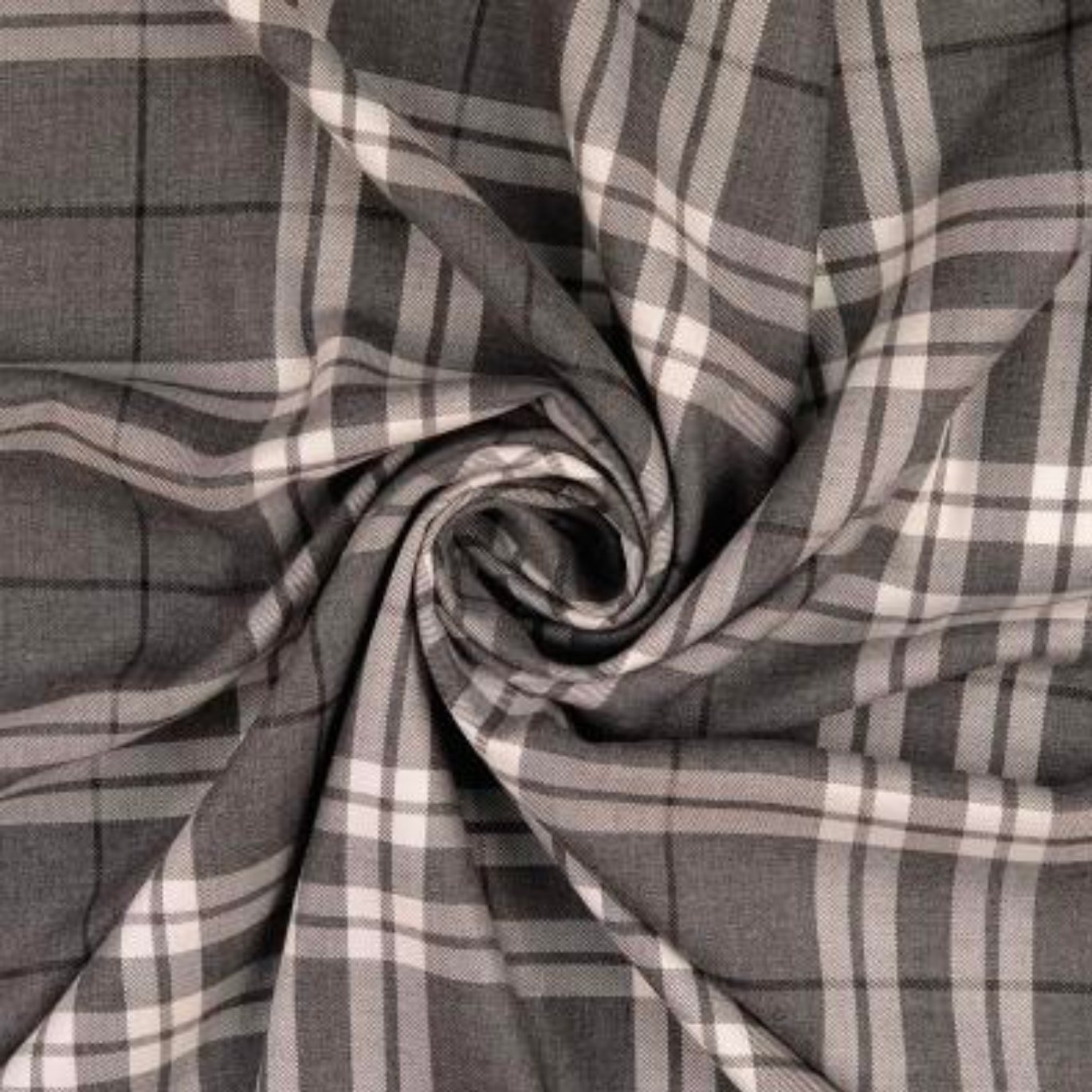 Tissus Viscose A Carreaux Gris 